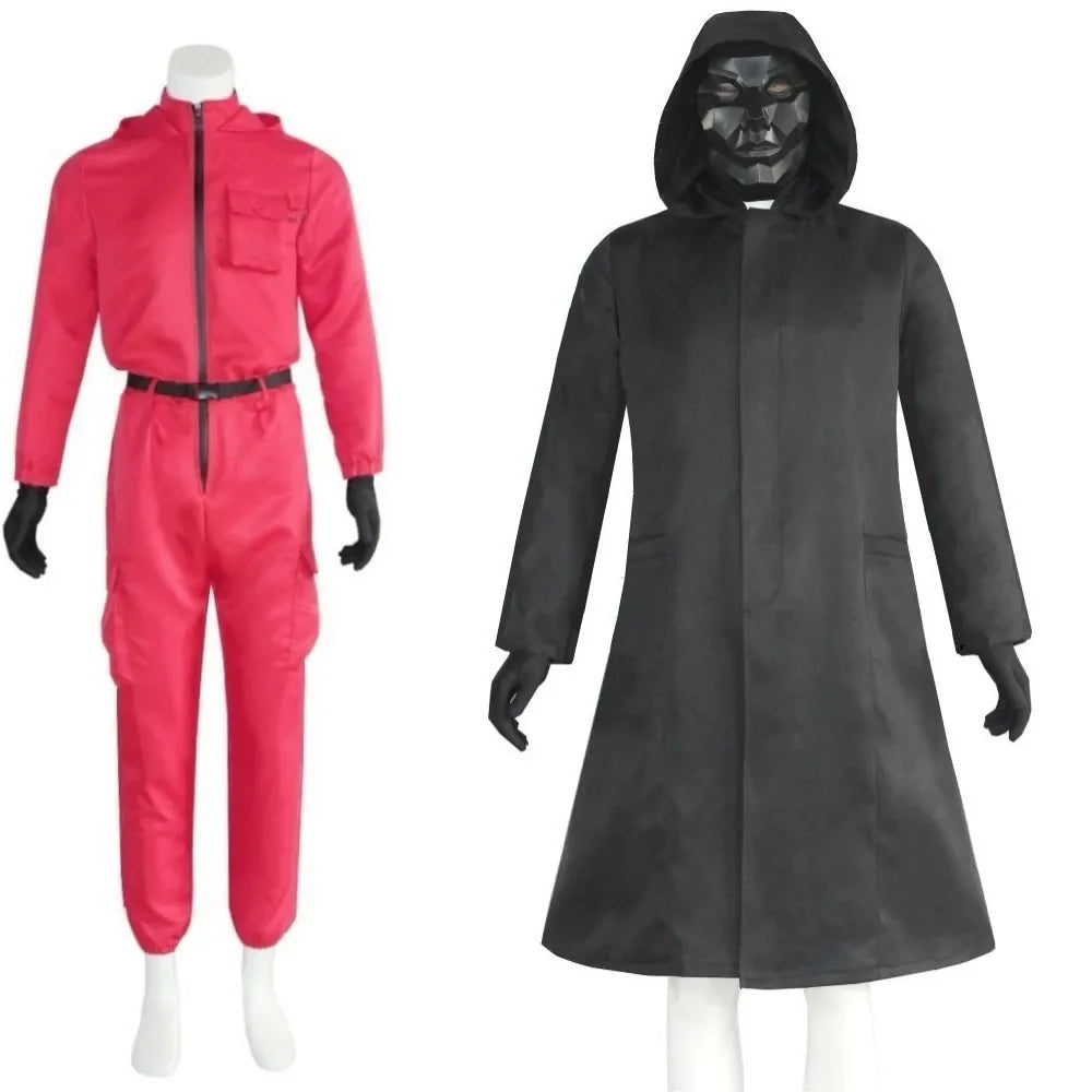 Game Red Calamari Game Jumpsuit Cosplay Party Tracksuit Outfits Props Role Play Classic Belt Full