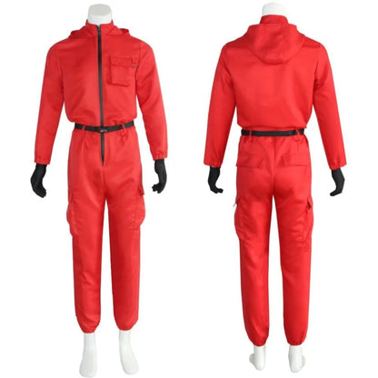 Game Red Calamari Game Jumpsuit Cosplay Party Tracksuit Outfits Props Role Play Classic Belt Full